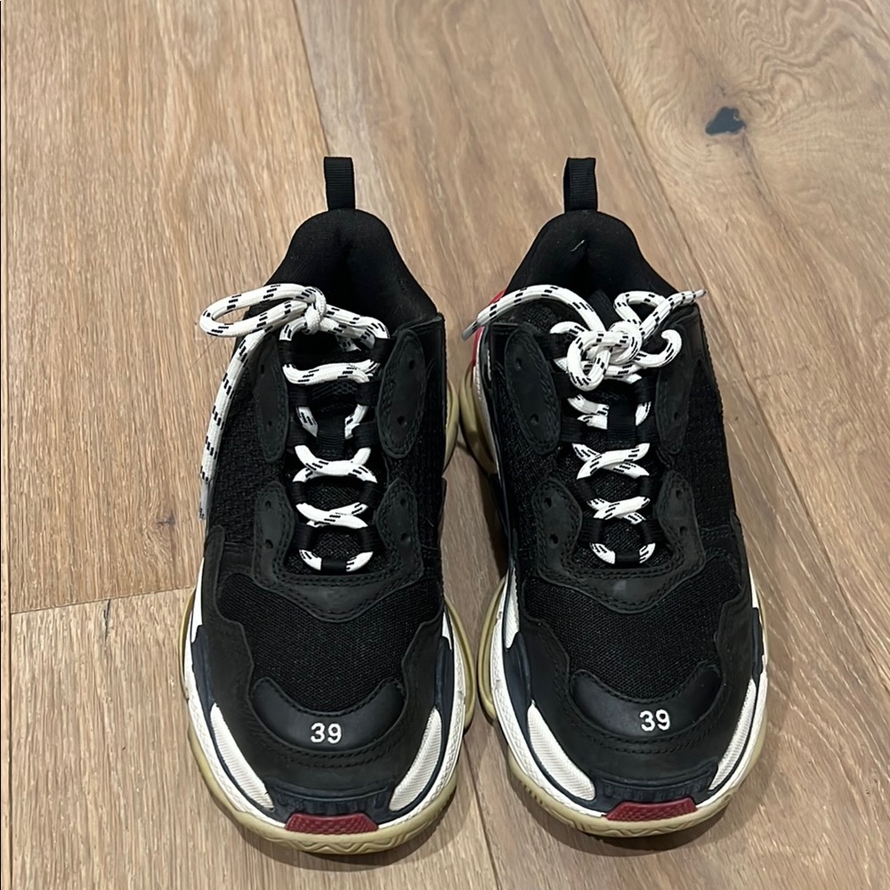 Balenciaga Black and Red Sneakers